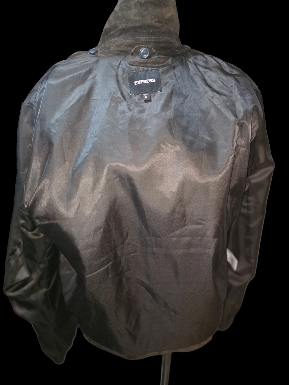 Express Brown Suede Moto Jacket-Missing Sherpa Collar